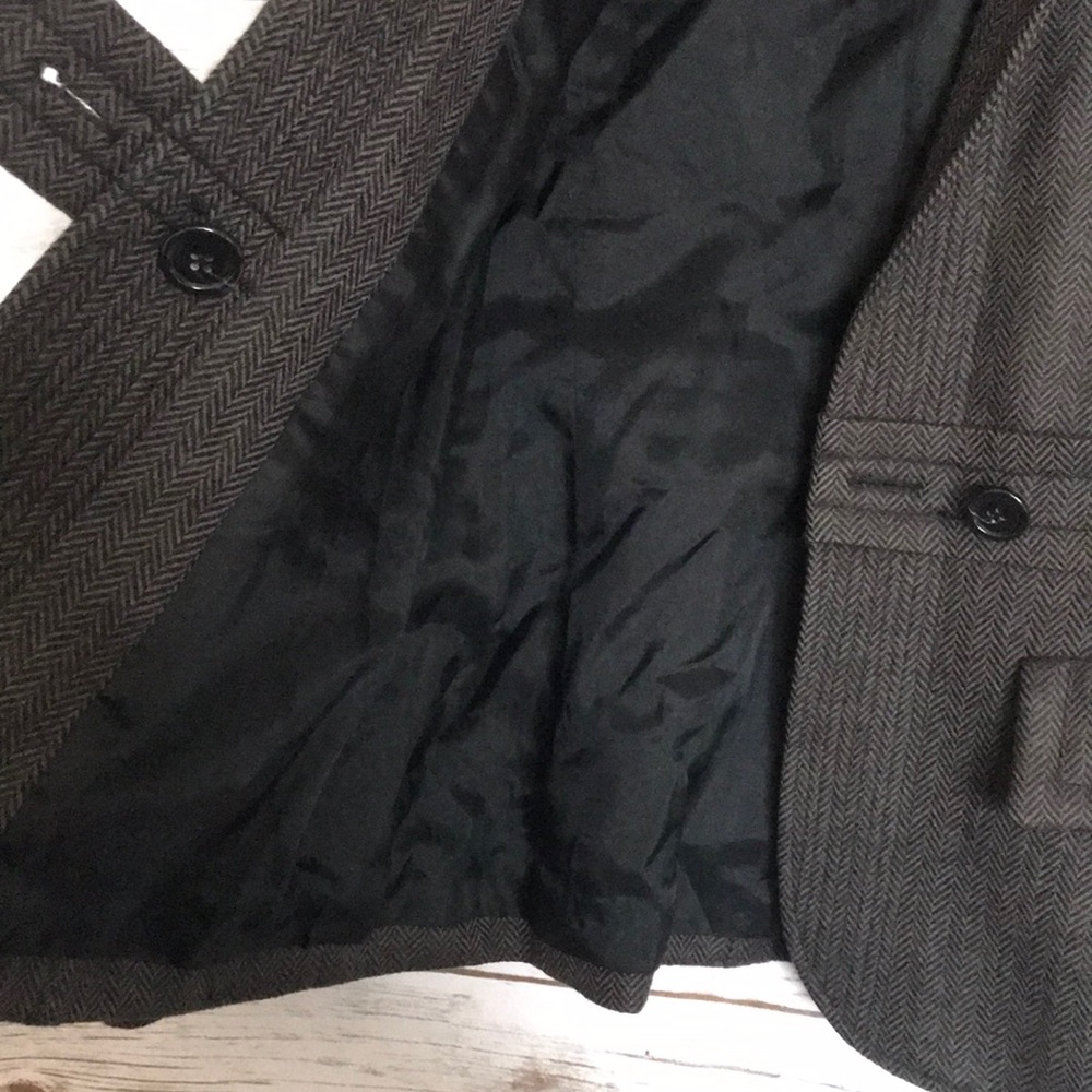 Etcetera Gray Black Lambs Wool Collared Blazer - image 5